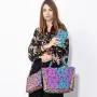 LOVEVOOK handbags for women luxury designer geometric holographic reflective luminous bag set 3pcs purses and handbag