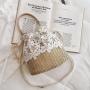 2024 New Tengbian Beach Handheld Crossbody Bag Women's Lace Lace Grass Woven Bag