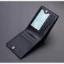OEW026 Men PU Leather Wallets Organizer Card Holders Casual Fashion Short Coin Purse Money Pocket Bags Black