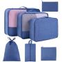 Wholesale Suitcase Storage Bags 7pcs Travel Luggage Organizer Packing Cubes Set with Shoe Bag and Toiletry Bag