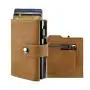Fashion Aluminum Metal Slim Minimalist Front Pocket Card Holder Luxury Anti Rfid Blocking Protected Genuine Leather wallet
