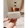 evening bag 2024 Popular Bridal Pearl Bags For Women Bridal Clutches Pearl Beading Wedding Party Purse Trendy Designer Chain Shoulder Handbag
