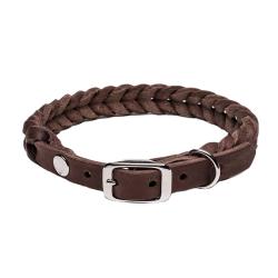 Adjustable Leather Pet Collars Metal Hardware D-ring Collar