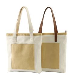 Wholesale Custom Cheap Reusable Shopping Bags Handbag With Zipper Portable Canvas Tote Bag