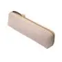 Custom pebble vegan leather pencil bag pen holder cosmetic small leather case zipper makeup pouch