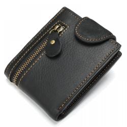 New Genuine Leather Wallet for Men Vintage RFID Blocking Multi-function Wallet With Coin Pocket Money Slip Card Holder