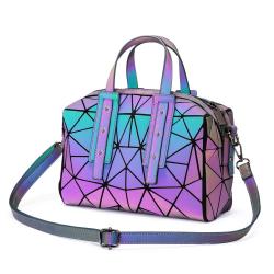 Lovevook NEW HOT SALE  famous design Geometric luminous reflective fashion style pu leather handbags for women