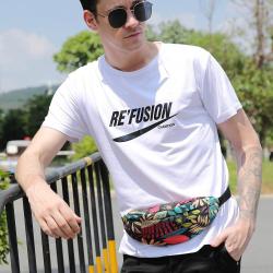 Gelory Sports Outdoor Fashion Colorful Flowers Patterned Nylon Sports Fanny Pack Travel Waist Bag
