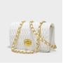 Hot Sale Luxury Crystal Chain Flap Crossbody Bag for Women Single Strap Zipper and Button Closure PU Lining Fashion Trends
