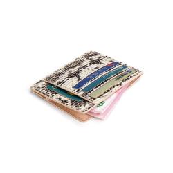 Luxury New Designer Embossed Pattern Snake Leather Card Holder Minimalist Genuine Leather ID Card Case Unisex Money Clip