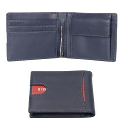 New Custom Bi-Fold Genuine Leather Money Clip Wallet Rfid Blocking Anti Theft Brush