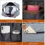 Realer Fashion stripes style 2pcs/set PU Canvas Overnight Duffel Bag with Shoe Compartment Waterproof Luggage Duffle Travel Bags