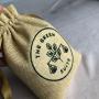 Custom Logo Embroidery Jute Hessian Burlap Gift Drawstring Bag Soft Beige Jute Coffee Tea Packaging Bag