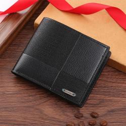 Men's leisure wallet, ID package, fashionable short style purse, business multi-card slot money clip, factory wholesale