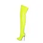 Botas Altas Fashion Designer Women Jelly Autumn Winter Long Boots Ladies Pointed Toe Thin High Heel Party Dress Thigh High Boots