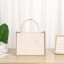 ZR892 ECO Laminated Jute Canvas Bag Burlap Reusable Linen Beach Bag Hessian Shopping Tote Bags Custom Logo Advertising Gift
