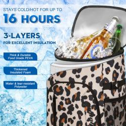 Large Capacity Leakproof 30-Can Insulated Thermal Bag Soft Cooler for Beverage Lunch Travel - Unisex Cooler Backpack