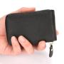 CUIKCA Fashion Lychee Pattern PU Leather Unisex RFID Card Holders Zipper Wallet Driver's License Business ID & Credit Card Case