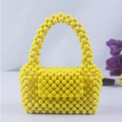 custom resin New Mini Colorful Small Square Handmade Beaded Acrylic bag Fashion Handbag for Women 2024