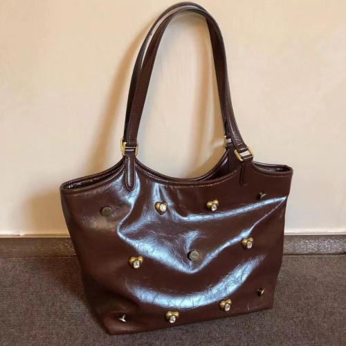 Large capacity 2024 shoulder bags pu leather handbag retro work sling bag popular handbags for woman