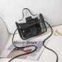 New Fashion Transparent Two Pieces Set Bag Custom Light Weight Girl Small Square Bag Wholesale Pvc Mobile Phone Bag