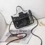 New Fashion Transparent Two Pieces Set Bag Custom Light Weight Girl Small Square Bag Wholesale Pvc Mobile Phone Bag