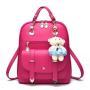 Bags for women Korean Fashion PU Leather Backpack New Casual College Style with Hanging Bear Portable Single Strap for Students
