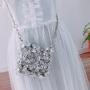 Custom 2024  Wedding Clutch Mini Acrylic Crystal Glass Chain Bag  Handmade Beaded Messenger Transparent Phone Bag