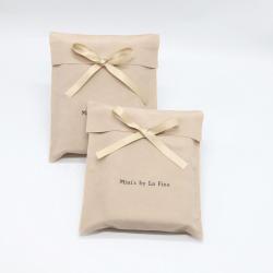 Promotional High End Velvet Suede Envelope Gift Bag With Bow Brown Soft Velvet Envelope Jewelry Pouch