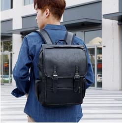 ZWY234 Men Simple Waterproof PU Shoulder Bag Wholesale Waterproof Laptop Backpack Daily Business Work Travel Student Schoolbag