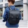 ZWY234 Men Simple Waterproof PU Shoulder Bag Wholesale Waterproof Laptop Backpack Daily Business Work Travel Student Schoolbag