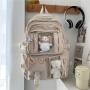 SC026 New Trendy Korean Large Capacity Zippers Backpack Polyester Girls High School Bags Wholesale Waterproof Travel Backpack