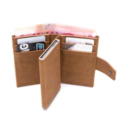 Hot Card Holder Slim Wallet Pop Up Aluminium Men Women ID Protector Purse PU Leather Luxury Business Card Bag