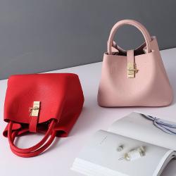 Solid Color Ladies Designer Bucket Bag Hasp Fashion Top Handle Satchel Bags Soft PU Leather Shoulder Purse 2 Sets with Pouch