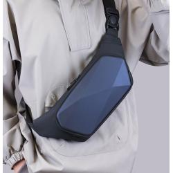 ZWY054 New Men's Biker Waist Pack Fashion Press Shell EV Stylized Shoulder Bag PVC Outdoor Travel Waterproof Crossbody Bag