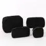 High Quality Luxury Custom Adorable Black Sherpa Cosmetic bag Women Makeup Brushes Bag Eco-Friendly Teddy Bear Standing Pouch