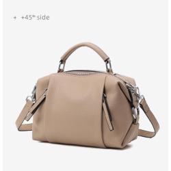 Vintage Boston simple texture soft  cowhide handbag shoulder cross-body double compartment genuine leather bag