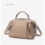 Vintage Boston simple texture soft  cowhide handbag shoulder cross-body double compartment genuine leather bag