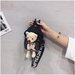 Low Moq Custom Logo Cute Children Crossbody Bag Pack Single Shoulder Sling Chest Bag With Toy