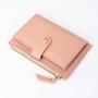 Ladies wallet short small tri-fold money clip fashion simple clutch bag leather women's wallets coin purse Factory wholesale