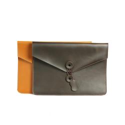 Custom men woman vegetable tanned leather multifunction office documents bags A4 paper file pouch envelope bag conference