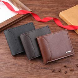 New men's wallet men's short money wallet multi-card position card bag fashion splicing leisure thin section soft leather wallet