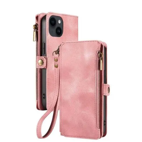 ZF210 Phone Leather Case Flip Zipper Wallet Magnetic Shockproof and Drop-proof Fits Many Models