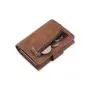 Wholesale pop up wallet card holder leather metal wallet rfid blocking aluminium card holder