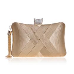 2024  beauty women satin woven clutch bag woman evening bag