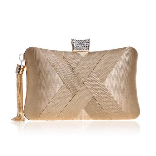 2024  beauty women satin woven clutch bag woman evening bag