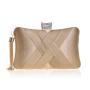 2024  beauty women satin woven clutch bag woman evening bag