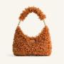 2024  Fashion Ladies Fluffy Soft Plush Casual Fur bag Shoulder Purse Women Handbags Ladies Lambskin Leather Under-arm Bag