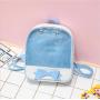 Clear transparent women backpack Ita bag custom design backpack PU leather Ita backpack with clear window