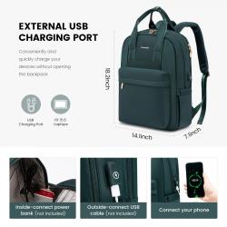 LOVEVOOK Quality Stylish Design Laptop Book bag Anti-theft Travel School Work Laptop Bag with USB Port Laptop Backpack for women